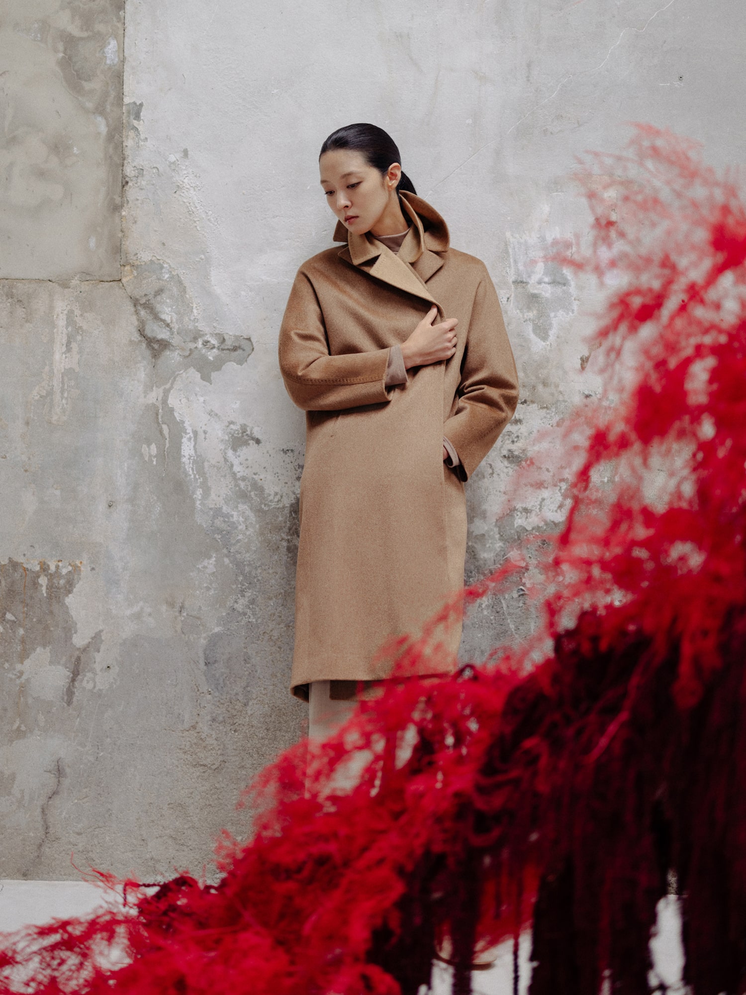 르베이지 Prima Signature Volume Cashmere Coat - Yellowish Brown - 위시버킷