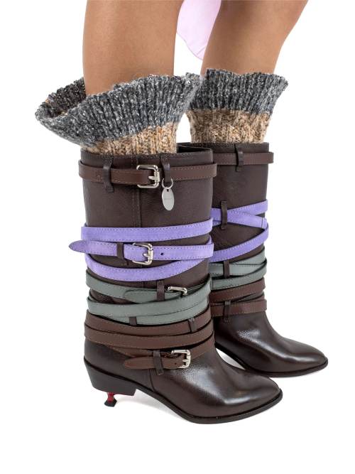 키코 코스타디노브 QUAD BELT BOOT BROWN MULTI / AMETHYST 위시버킷