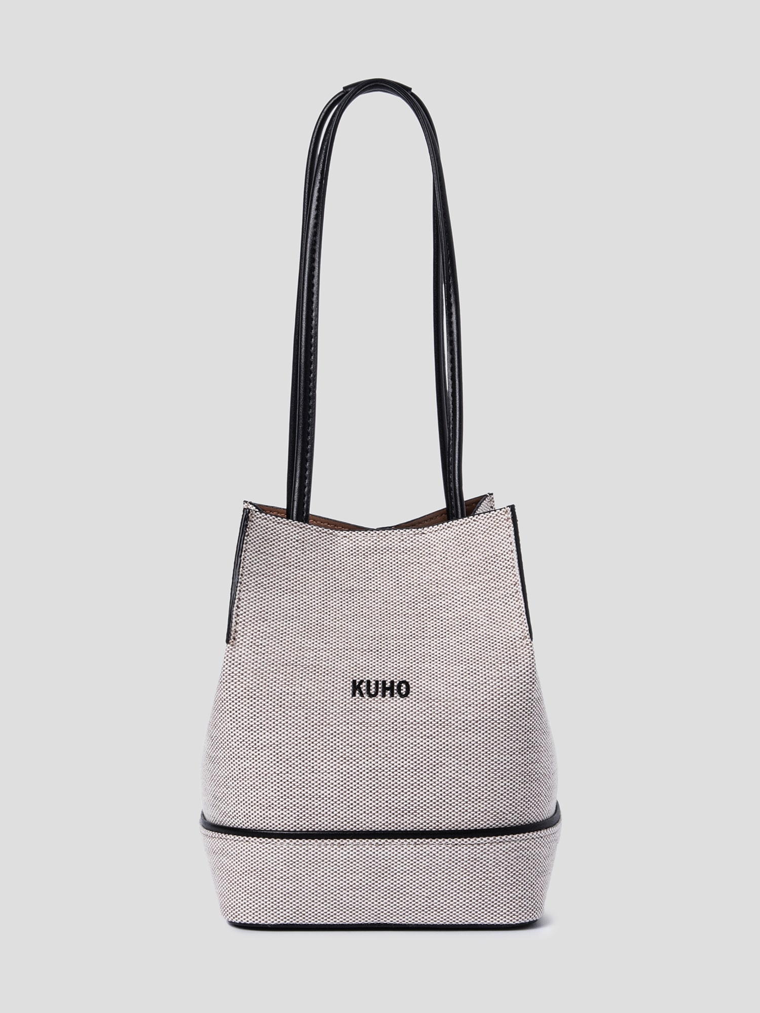 구호 Cotton Canvas Mini Square Bucket Bag - Beige - 위시버킷