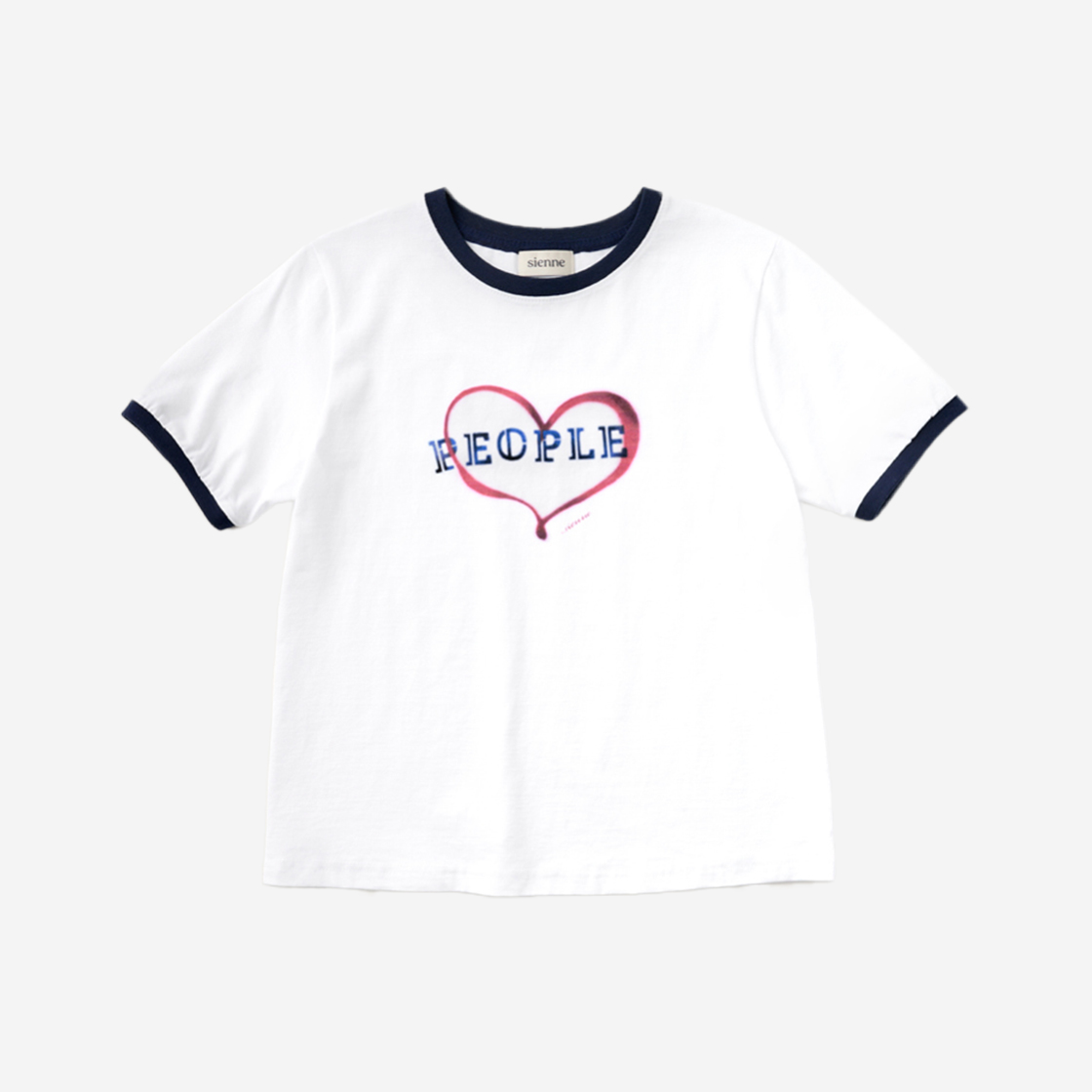 시엔느 Sienne People Ringer Tshirt White 위시버킷