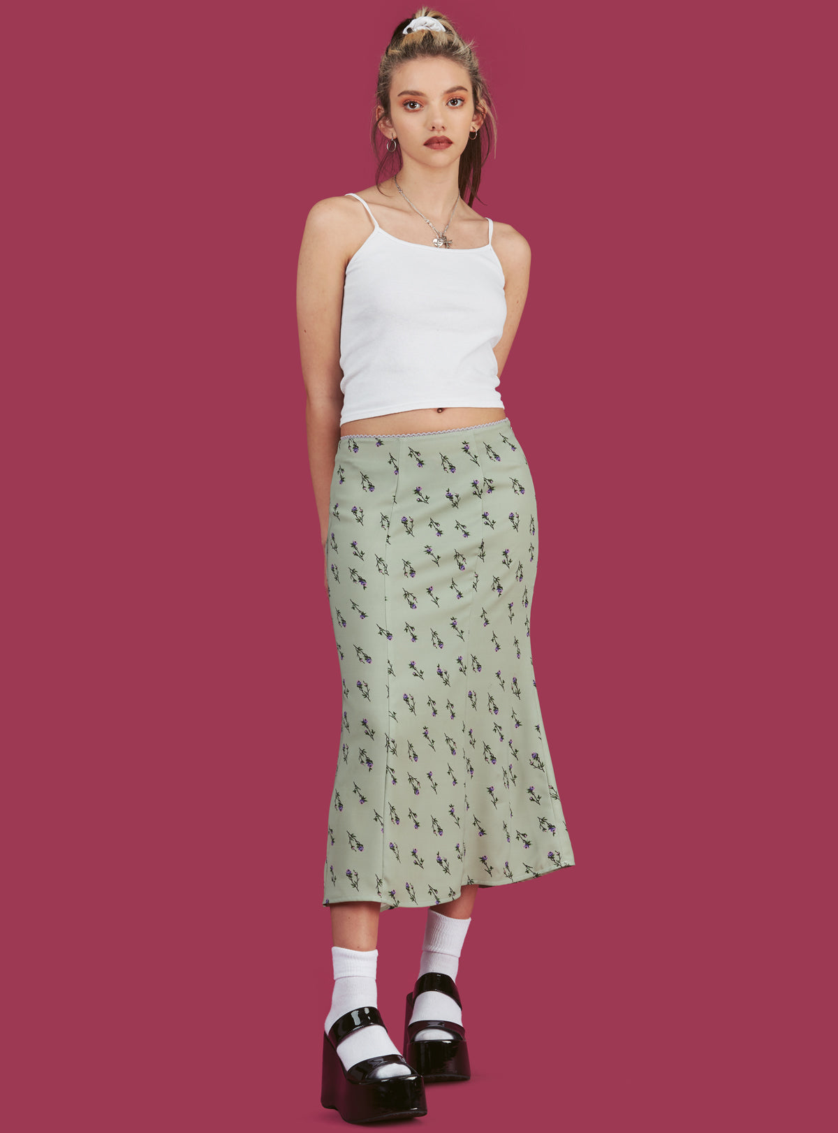 UNIF Wist Skirt XS Light Green 위시버킷