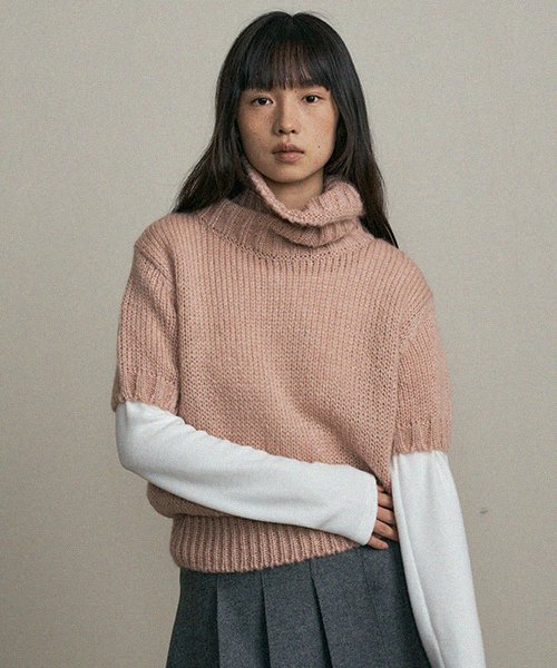 Apricot Mohair Turtleneck