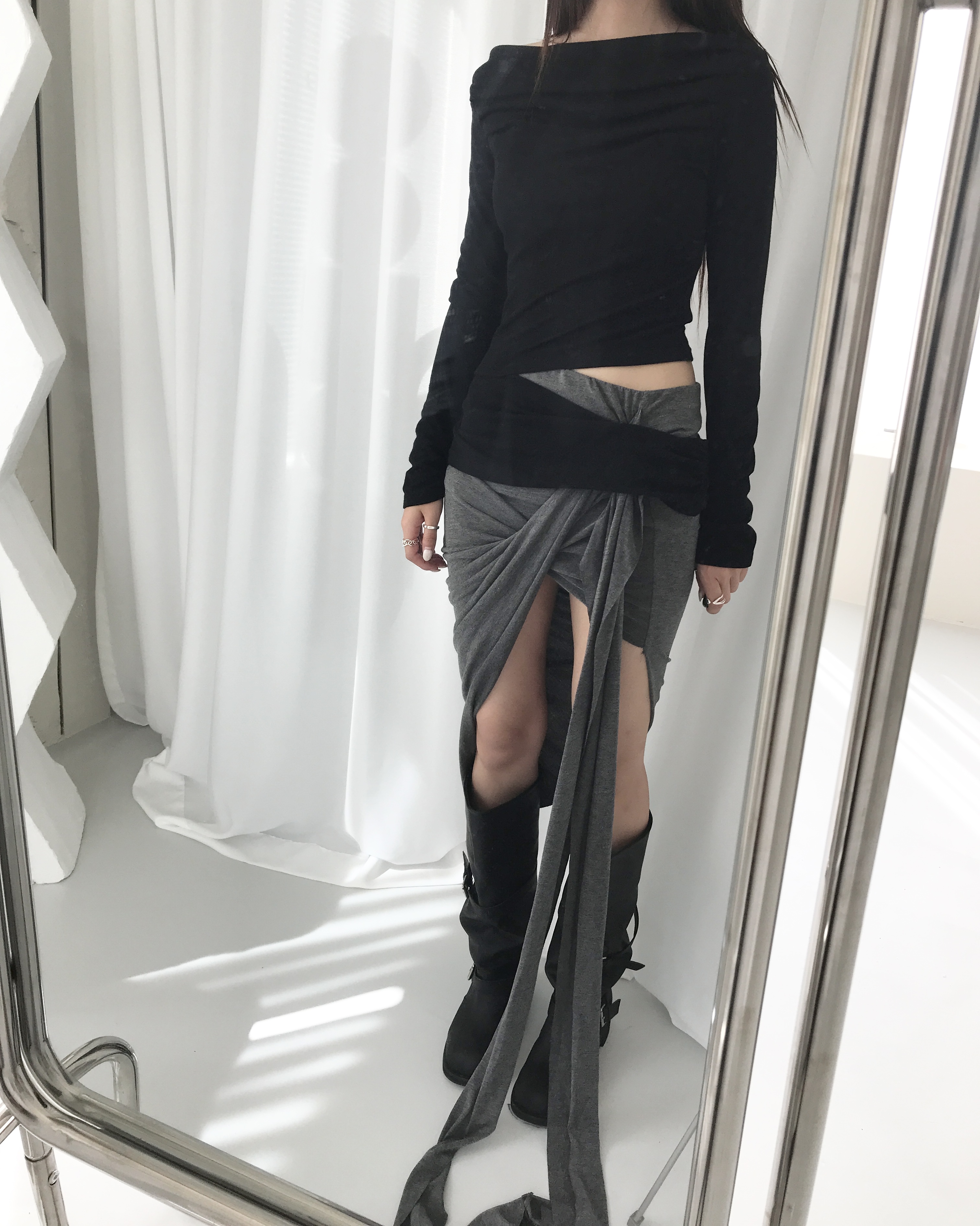 튜프티 (best) shell drape skirt - 위시버킷