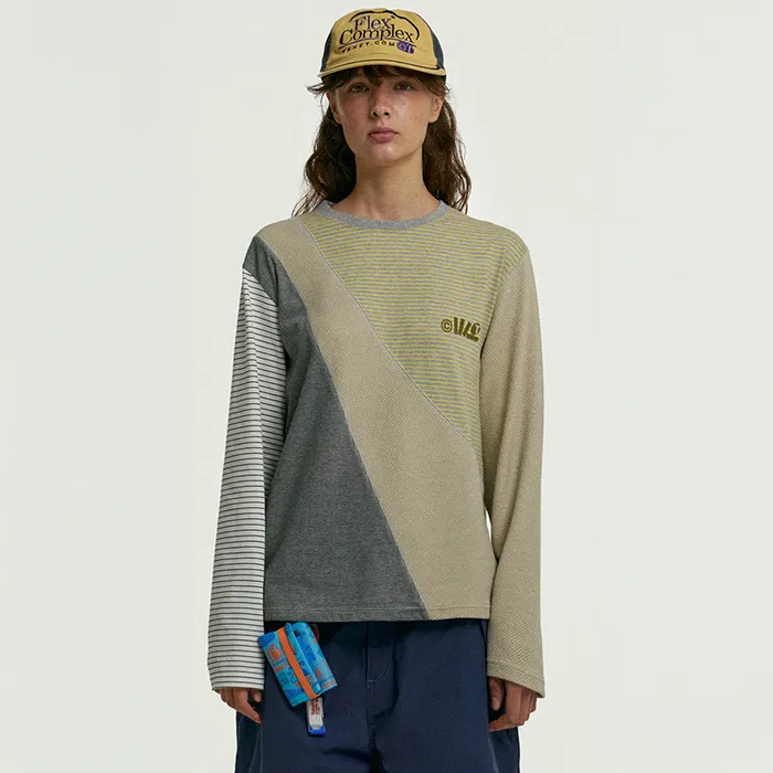 테켓 Snarp Block L/S Tee Beige - 위시버킷