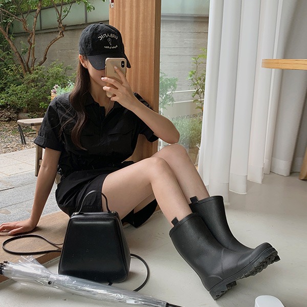 베니토 추가할인💖당일발송 라이토 레인 부츠 2.5cm (여름/데일리/심플/무광/숏/패션장화/여성부츠/미들장화/방수/장화/라운드 ...