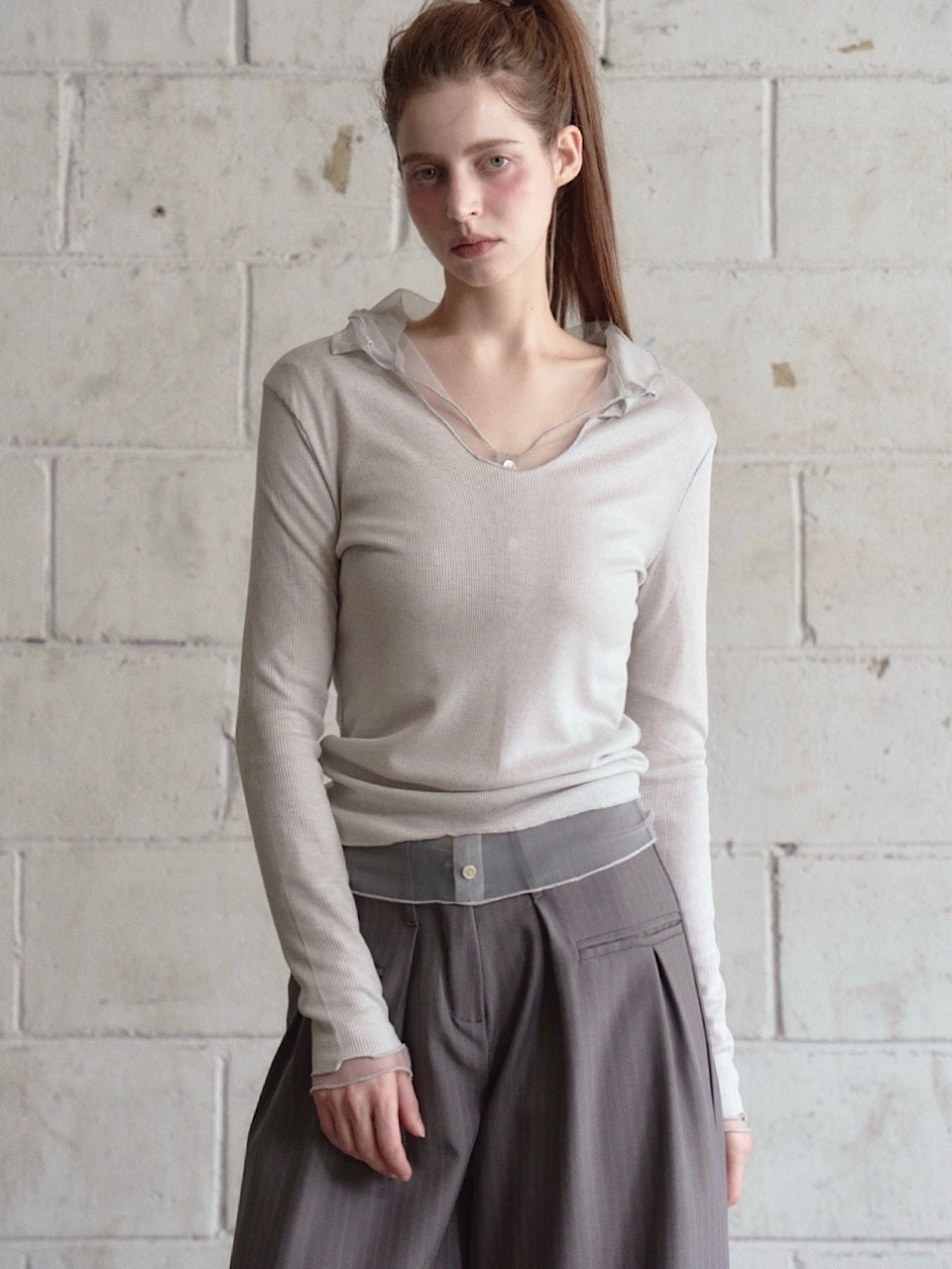 아포엠 SHEER LAYERED LONG SLEEVE (2C) - 위시버킷