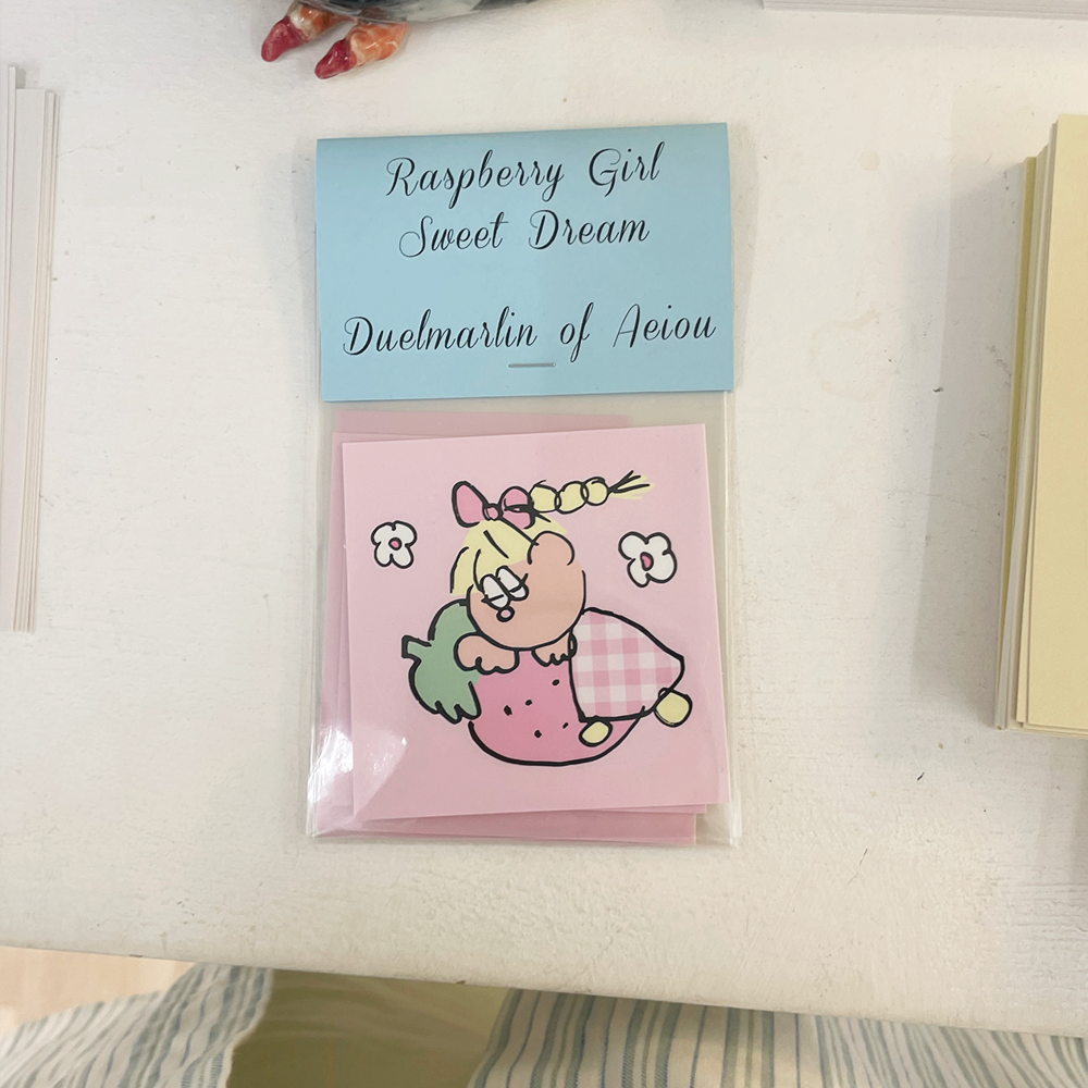 아에이오우 Raspberry Girl Sticker Sweet Dream 6 set - 위시버킷