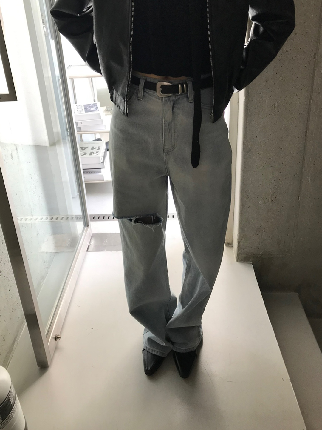 노비야카 Ice washing slit denim - 위시버킷