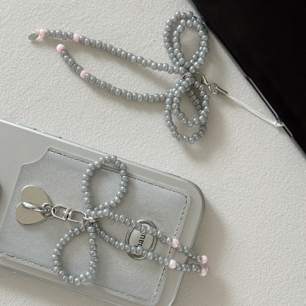 베리송크 Gray Ribbon Keyring & phone Strap 위시버킷