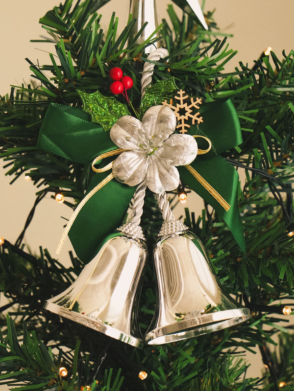 다이소 크리스마스 작은 종 장식 실버 - 위시버킷