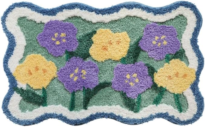 아마존 Exquisite Rug Fiber Creative Rectangle Rug Non-slip Soft Plush ...