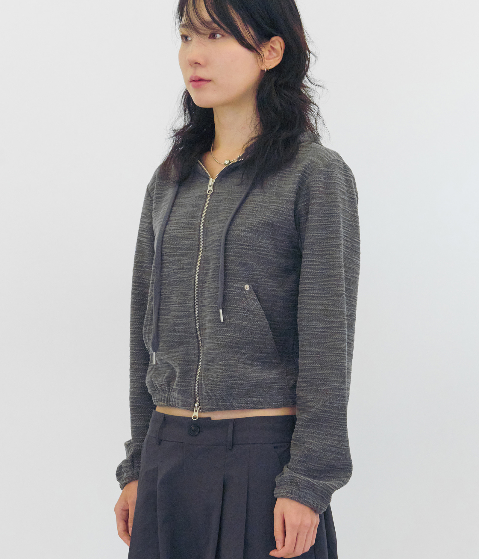 하이파이펑크 (W) Nex Slub Zip Hoodie (2color) - 위시버킷
