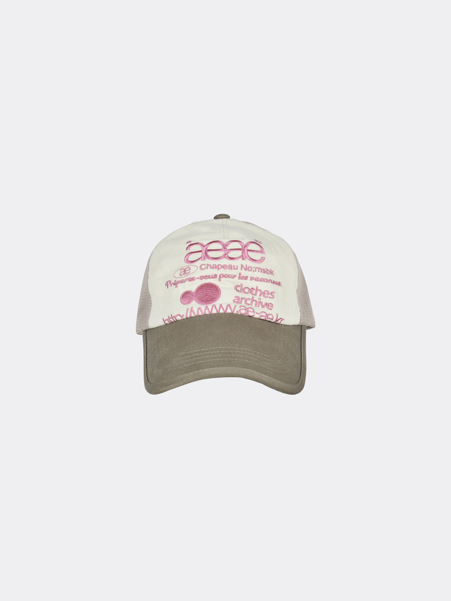 더엑스샵 aeae WEB LOGO MESH CAP-OLIVE/BEIGE - 위시버킷