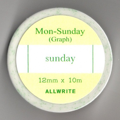 올라이트 Masking Tape-Mon~Sunday(Graph)_Green - 위시버킷