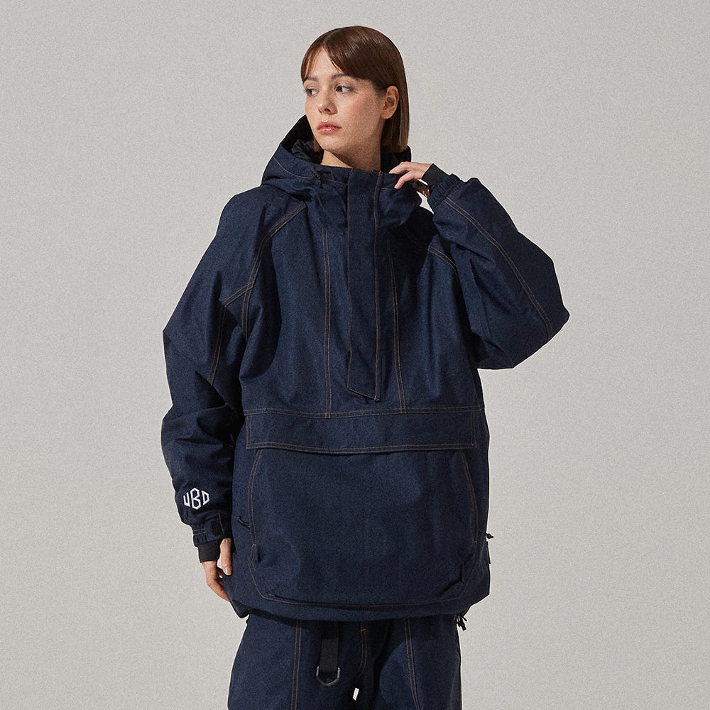 언바인드 2425 UNBIND OVERANORAK STITCH JACKET - DENIM 언바인드 스노우보드복 자켓 남여공용 ...