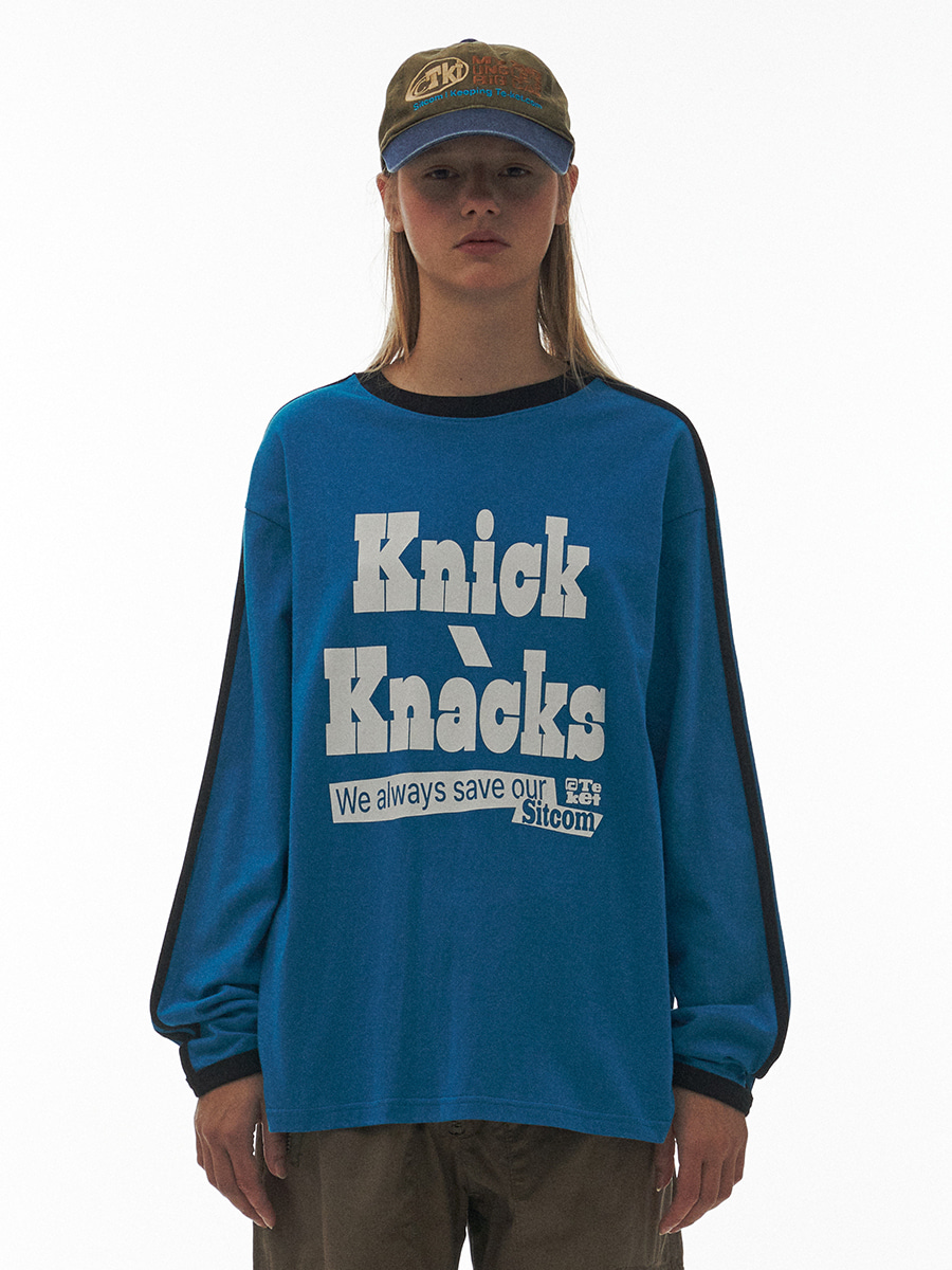 테켓 Knick Knacks L/S Tee Blue - 위시버킷