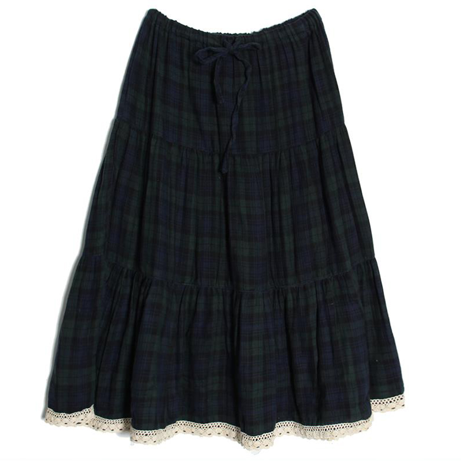오리엔트 드레스 puff check skirt - 위시버킷