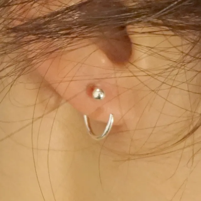 시선 [E195][silver]core ring piercing/피어싱/써지컬/실버피어싱 - 위시버킷