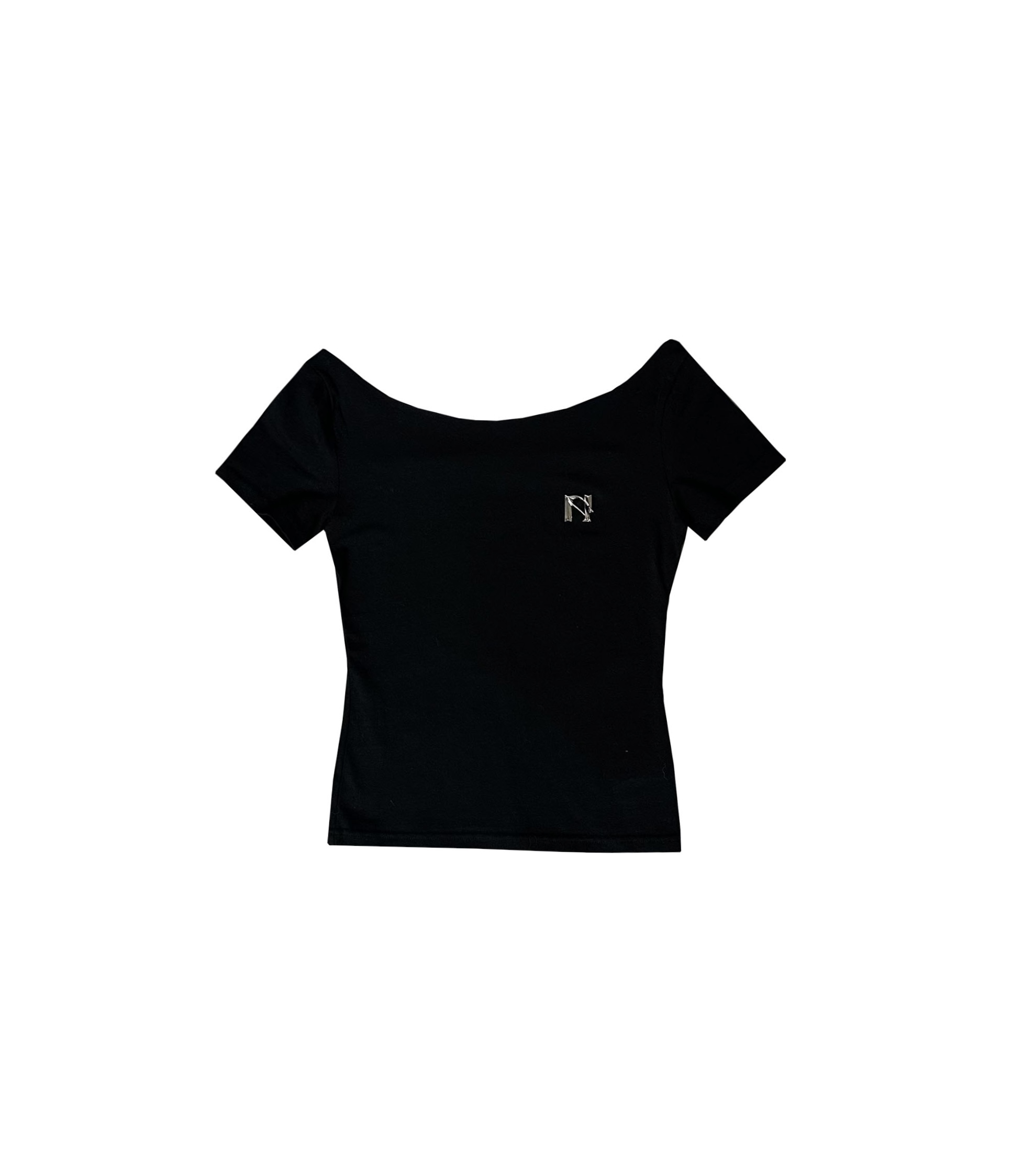 ★Newalrin★ Newalrin Emblem short sleeves Boat neck Top Ladies Short Sleeve Boat Neck Top - LSJ Collection