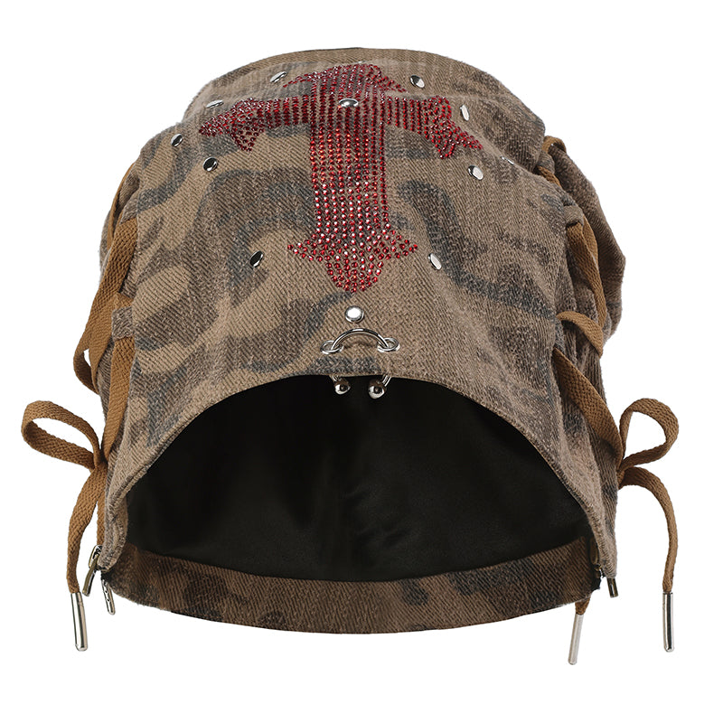 젠제로 GENZERO Camouflage hot drilling cross strap pile cap - 위시버킷