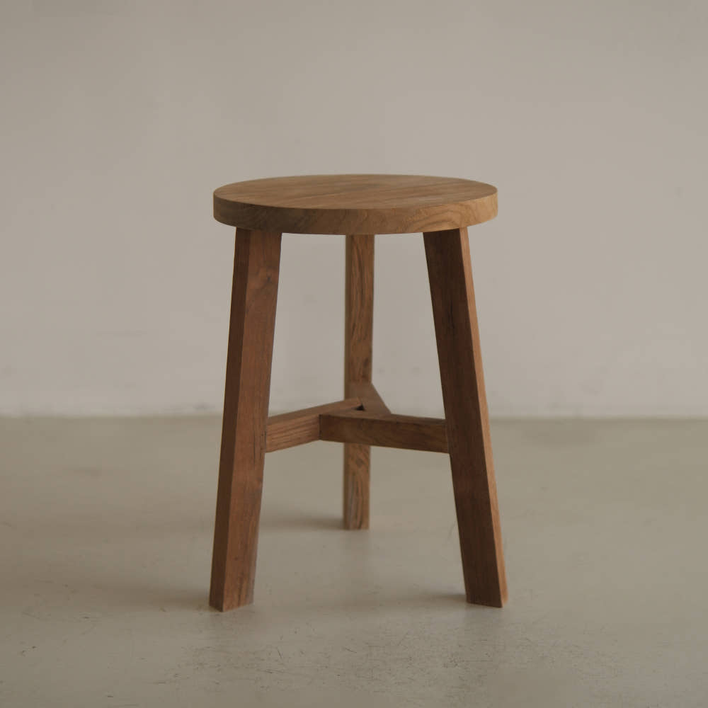 빌리노어 Oliver Stool - 올리버 티크 우드 고재 스툴 의자 체어 - 위시버킷