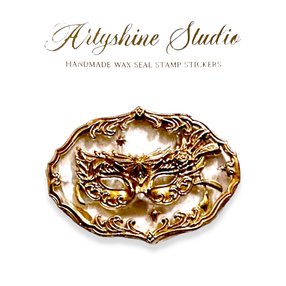 아티샤인스튜디오 (Wax Seal Stickers) Italy Mask Clear Gold 9 Pieces - 위시버킷