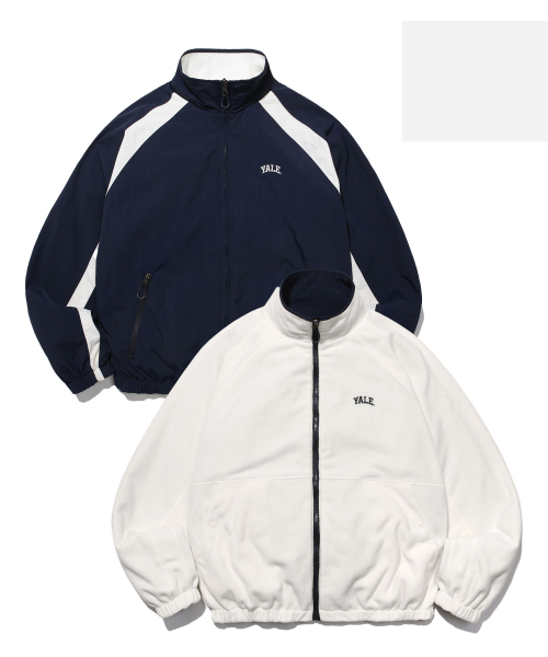 예일 [YALE x DESCENTE] REVERSIBLE FLEECE TRACK JACKET NAVY - 위시버킷