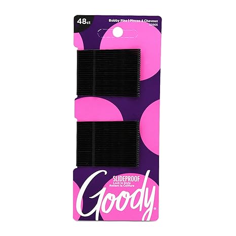 구디 Goody Slideproof Women's Bobby Pin - 48 Count, Crimpled Black - 2 ...