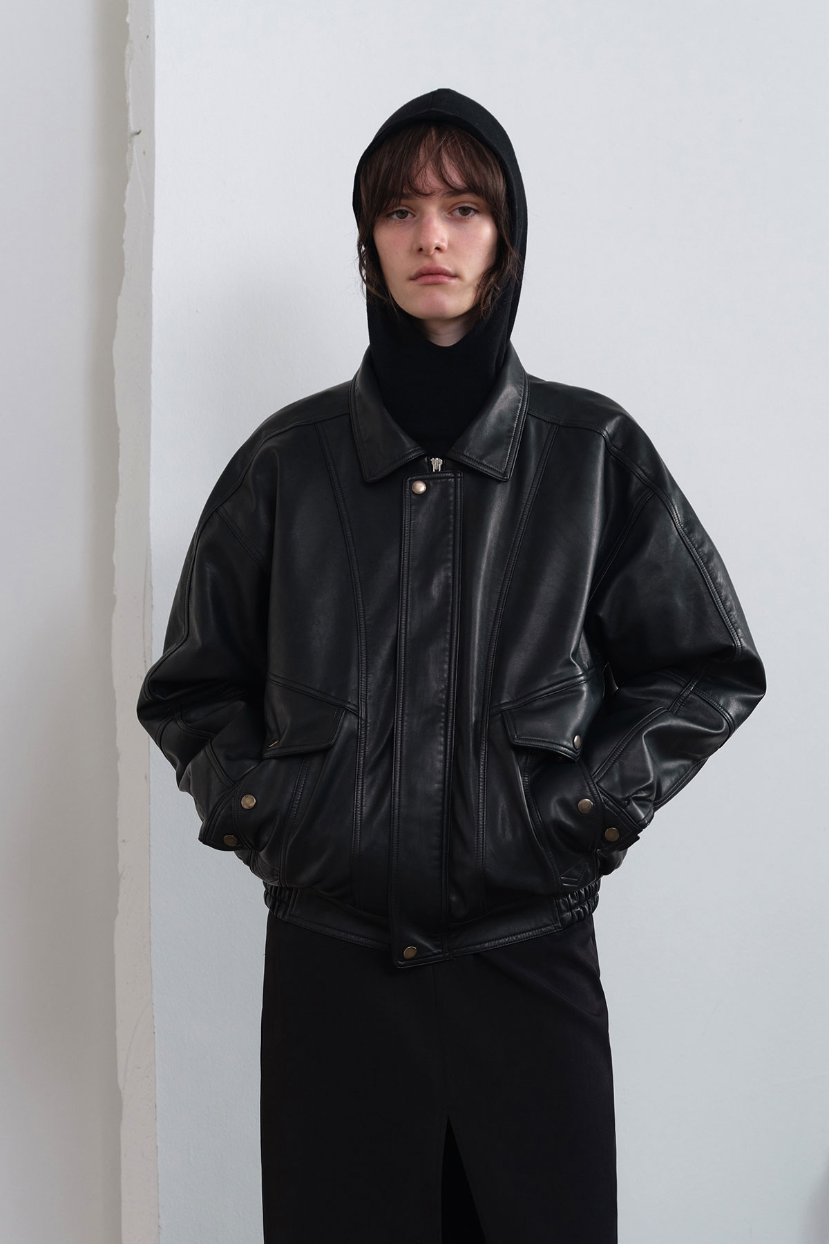 포허 FAKE ECO LEATHER PADDING JACKET (12/3 예약배송) - 위시버킷