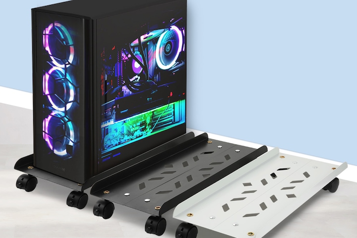 왓템 폭조절 이동식 컴퓨터 본체 받침대 데스크탑 거치대 선반 - 위시버킷