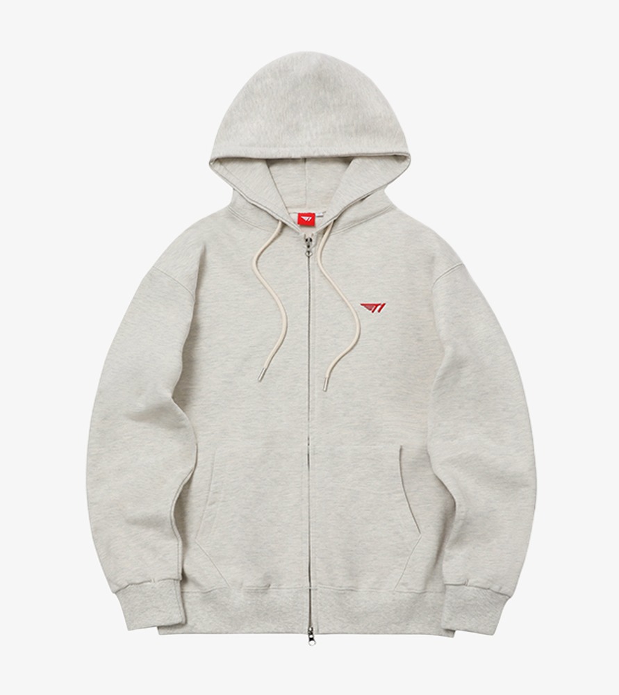 T1 Shop T1 Logo Zip-Up Hoodie - Oatmeal - 위시버킷