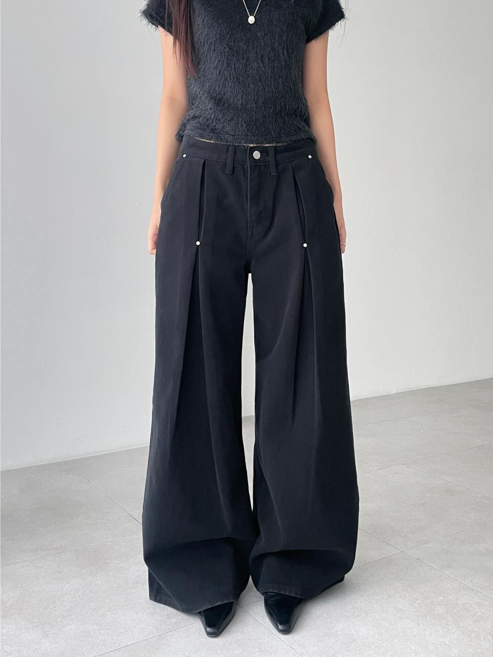 受注制【youll】rivet tuck wide pants (2color) main image 0