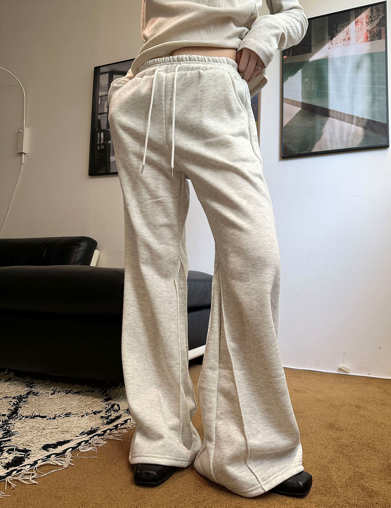 受注制【nmtc+】logo sweat flare pants (3color)