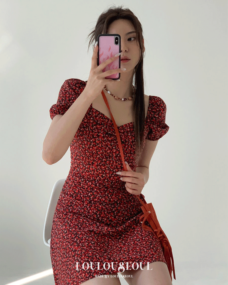 【Loulouseoul】Red Pansy Dress 𝑳𝒐𝒖𝒍𝒐𝒖𝒔𝒆𝒐𝒖𝒍 루루서울 | Loulouseoul signature