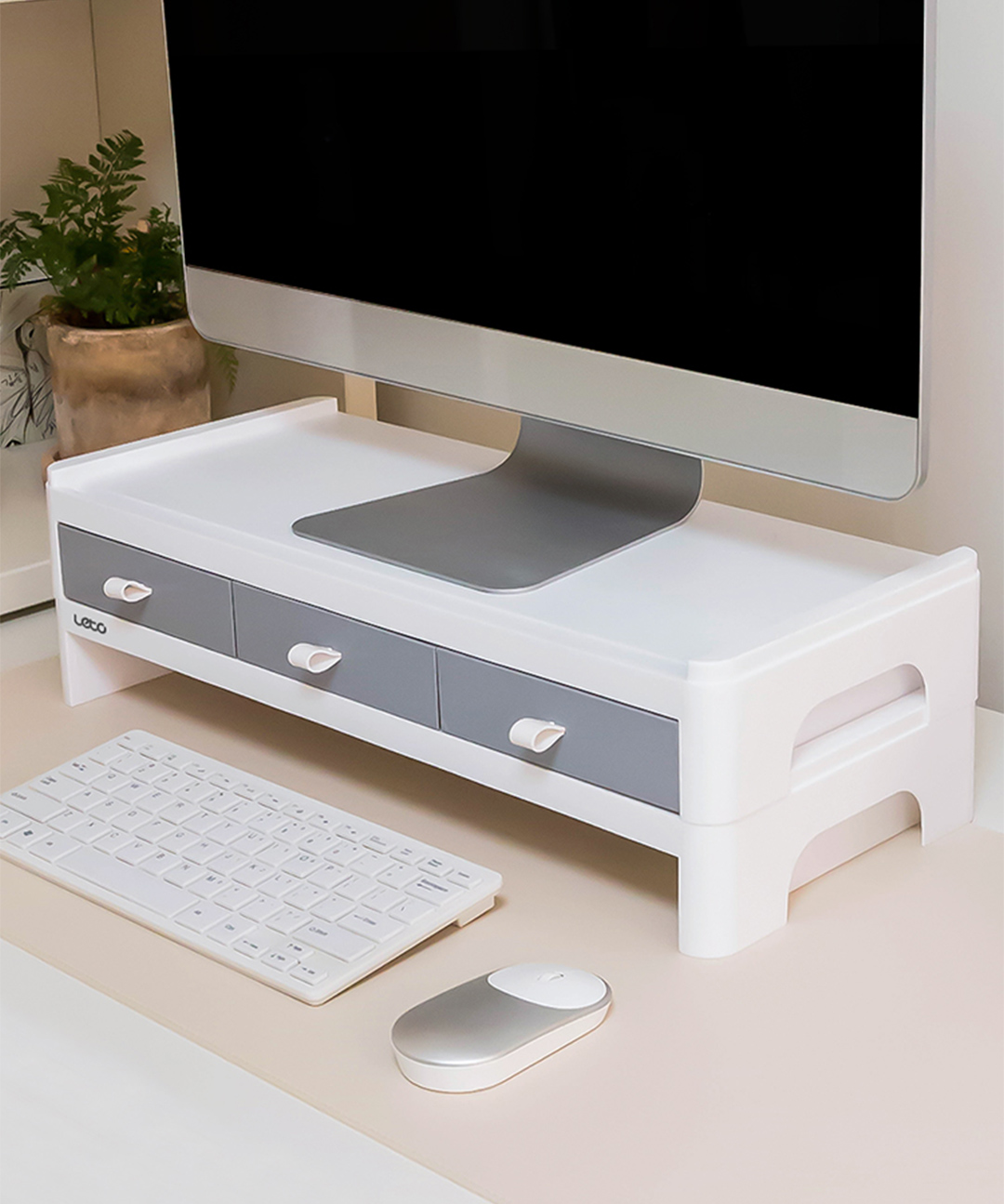 레토 LETO 레토 서랍형 모니터 받침대 스탠드 2단 LMS-DT08 - 위시버킷