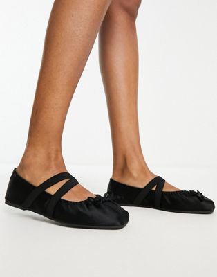 아소스디자인 ASOS DESIGN Los Angeles ruched ballet with elastic strap in ...