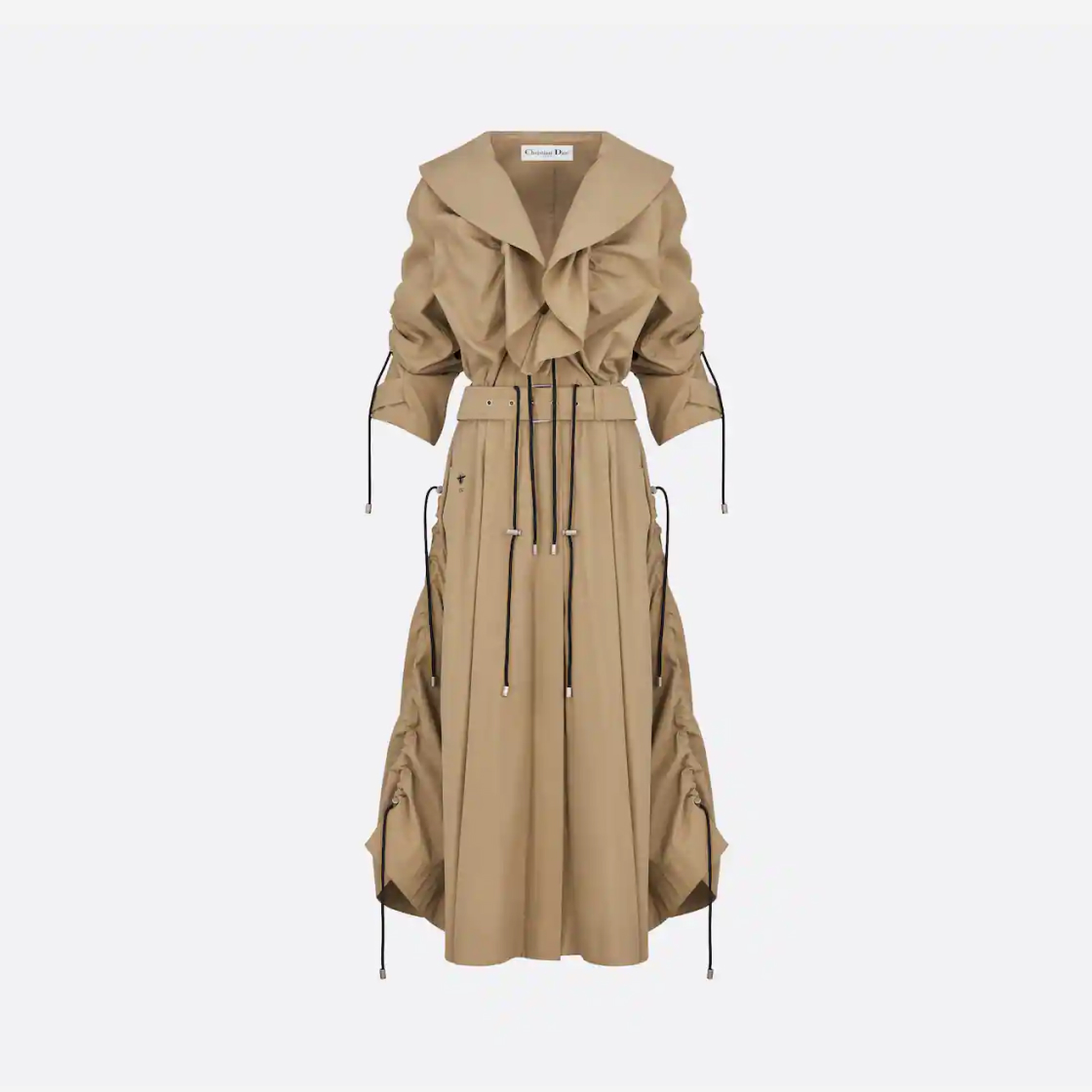 디올 (W) Dior Trench Coat with Ruffles Beige Cotton Gabardine - 위시버킷