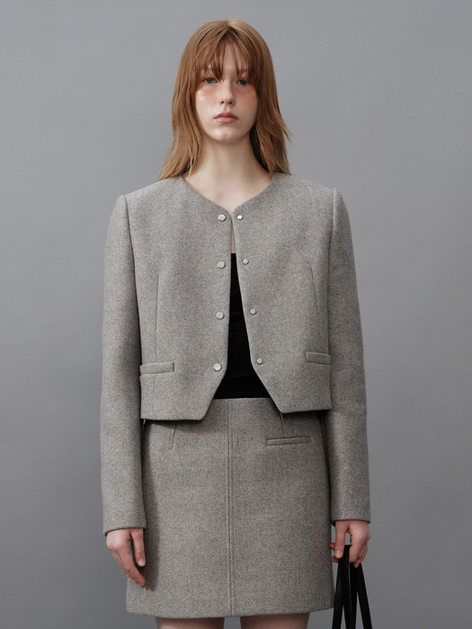 레이브 Button Point Jacket in Grey VW4SJ002-12 - 위시버킷