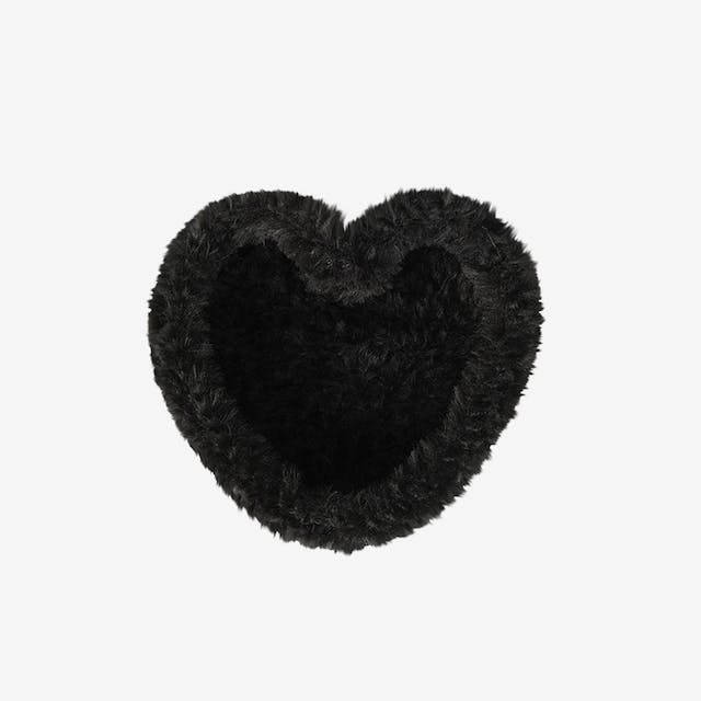 히플로우 furry heart tray (black) - 위시버킷