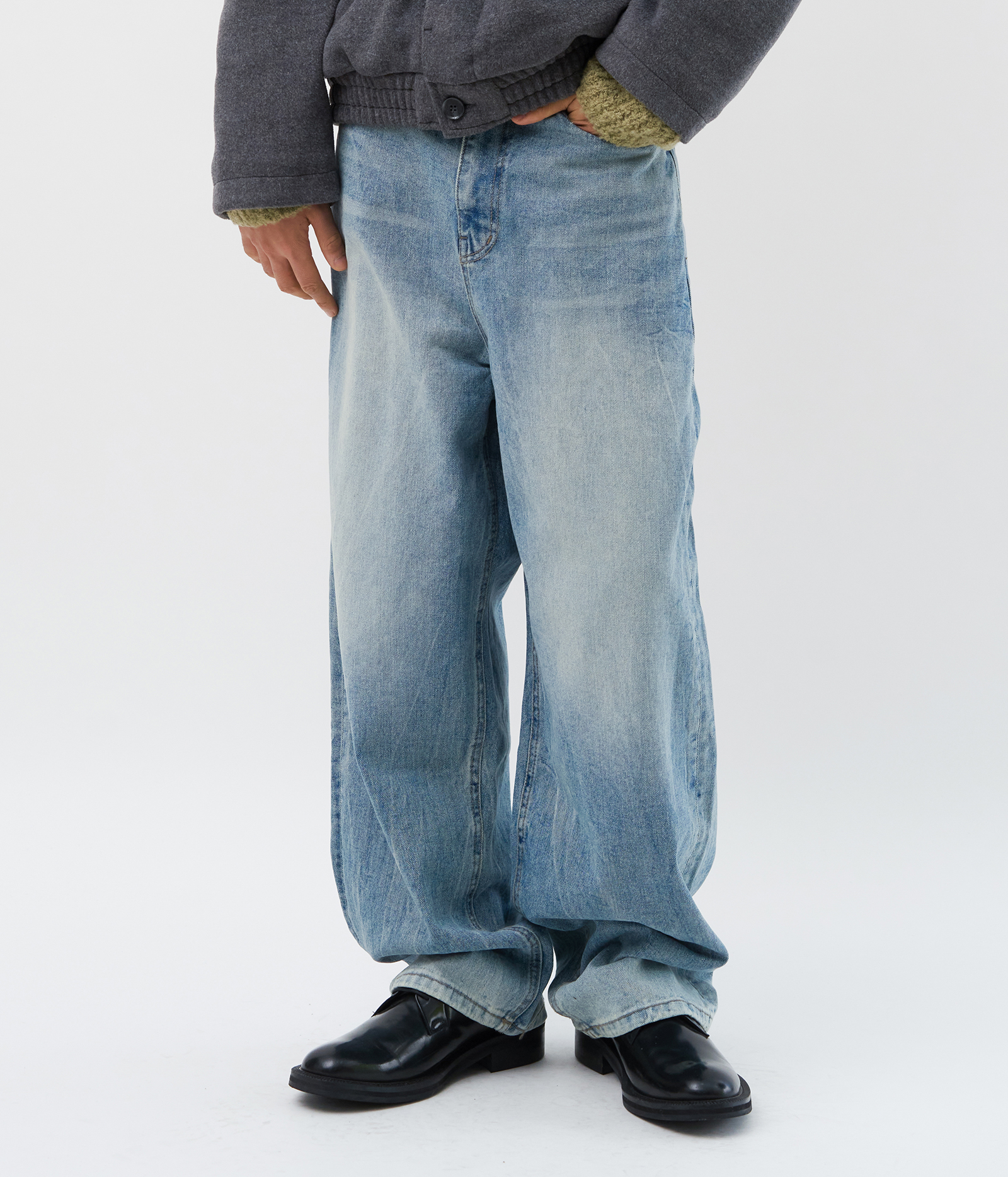 【HI FI FNK】Row Vintage Washed Denim 하이파이펑크 Row Vintage Washed Denim - 위시버킷