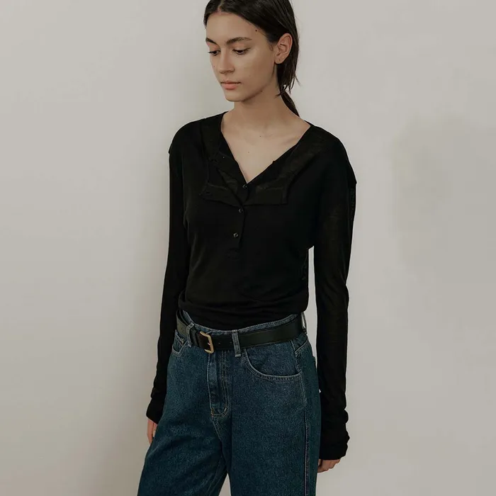 Neovision Scrawl Layered Long Sleeve Tee Black