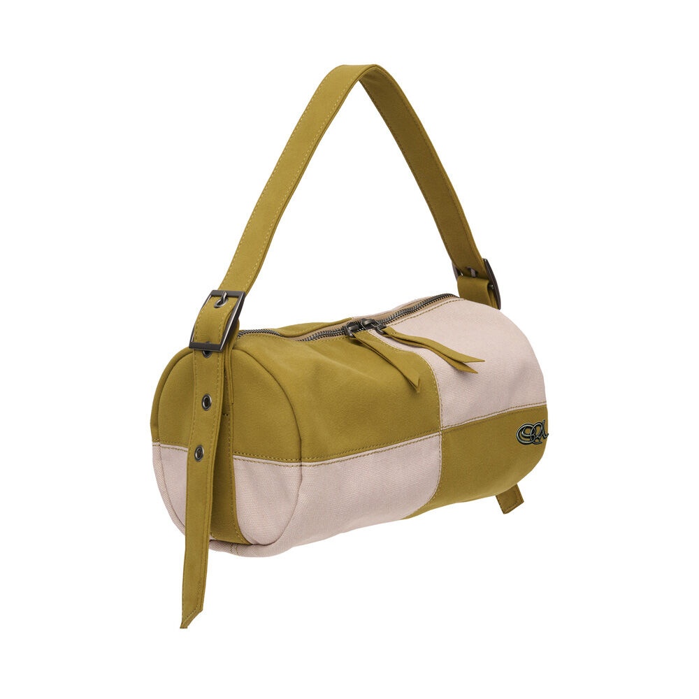 스컬프터 Color Block Mini Duffle Bag Pink/Camel 위시버킷