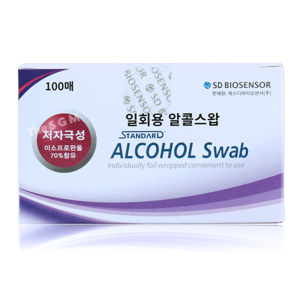 에스디바이오센서 SD 에스디 알콜스왑 100매 알콜솜 알콜스왑 소독솜 소독용품 소독용 개별포장 - 위시버킷