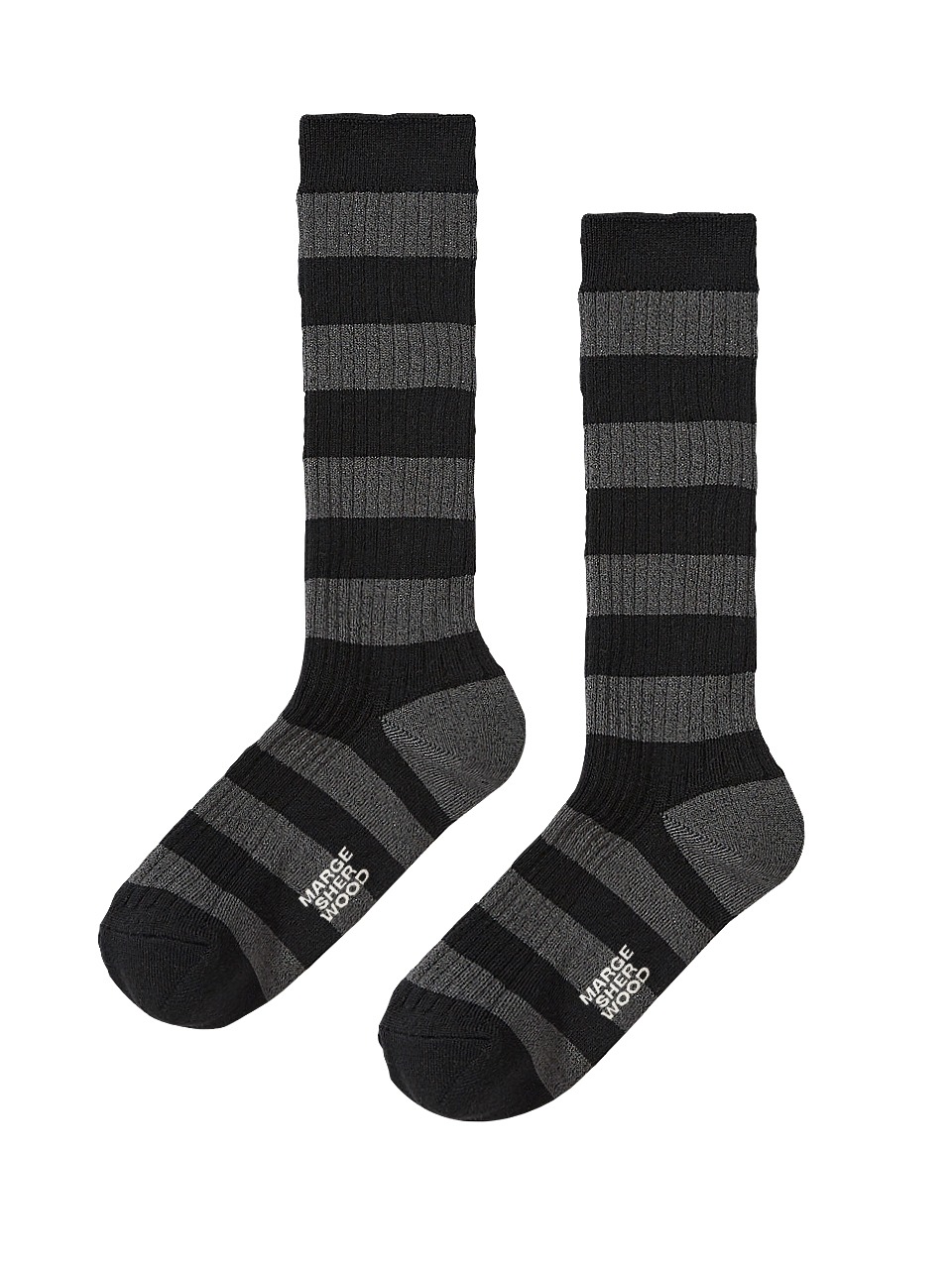 마지셔우드 METAL STRIPE SOCKS_black stripe - 위시버킷