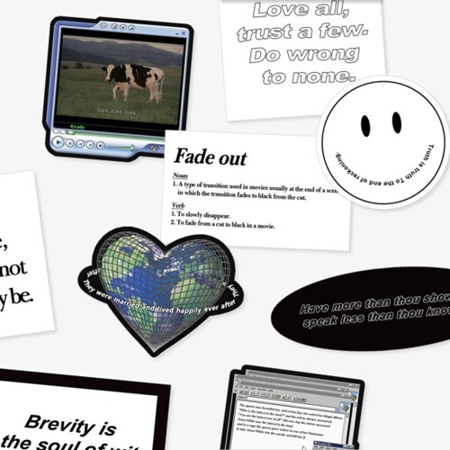 인더모아 Black Typing Sticker Pack - 위시버킷