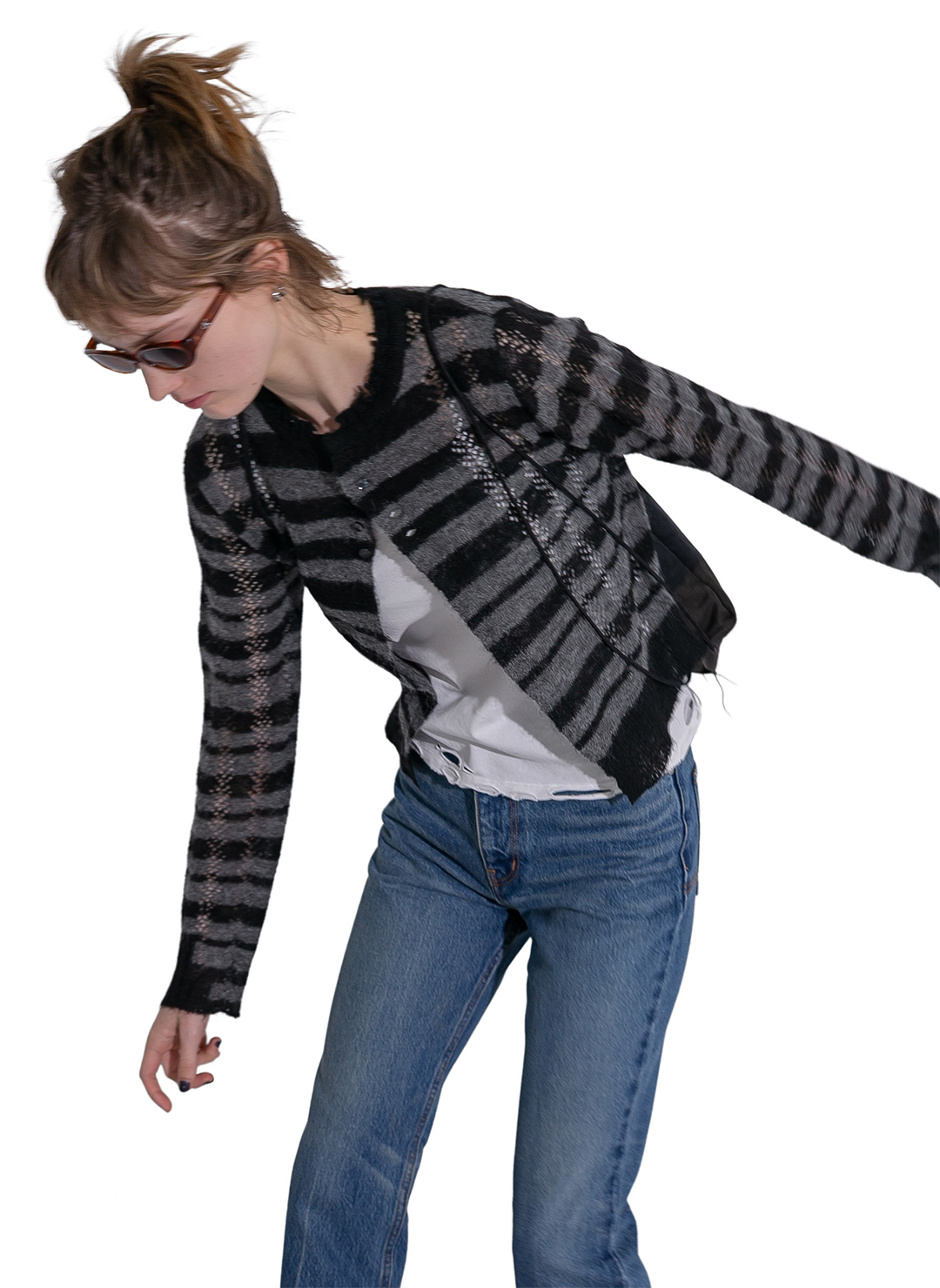 퍼버즈 PERVERZE Thick Stripe Knit Cardigan / - 위시버킷