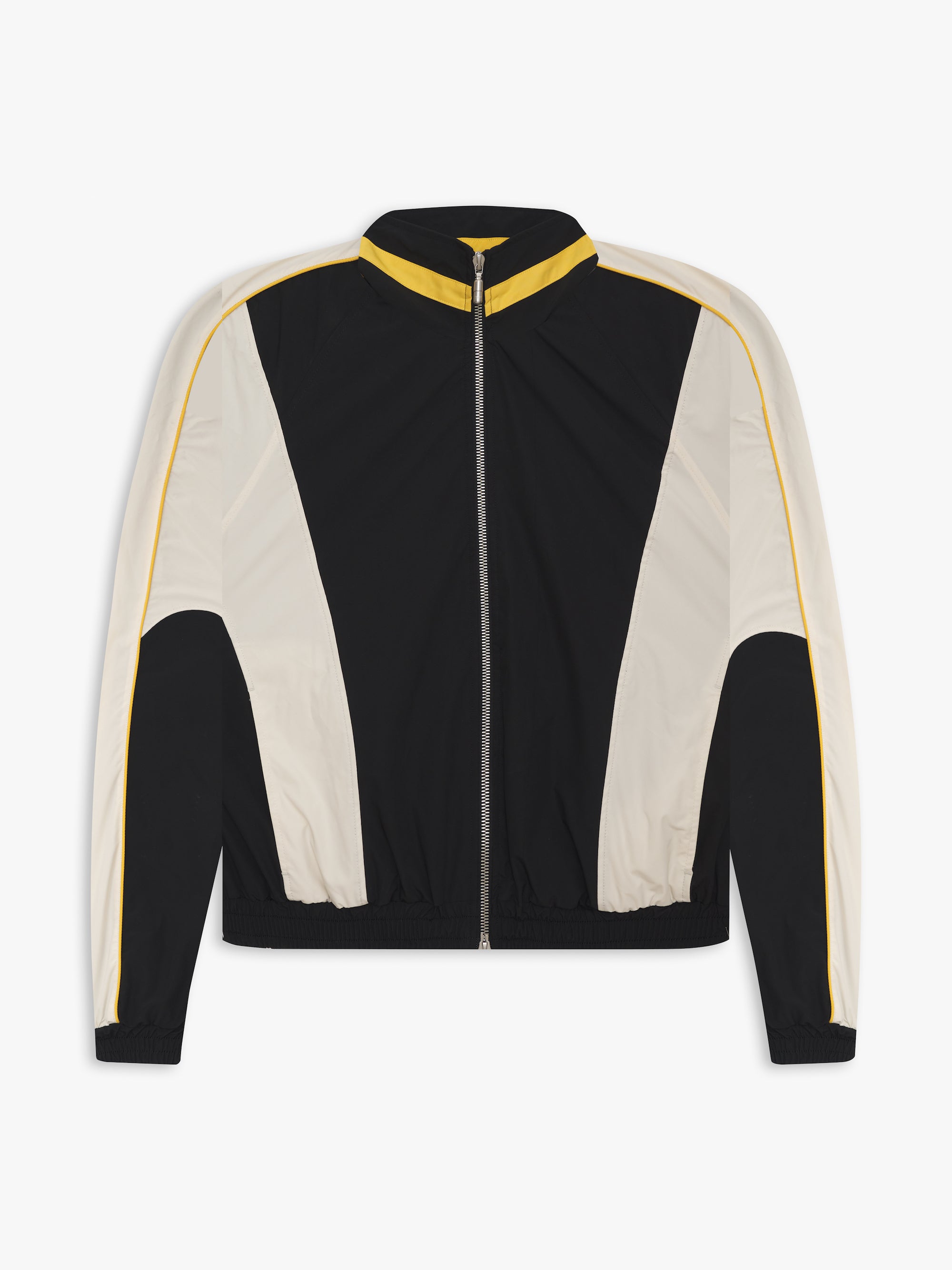 루드 RHUDE CURVE PANEL TRACK JACKET - XS / BLACK/MUSTARD/CREME - 위시버킷