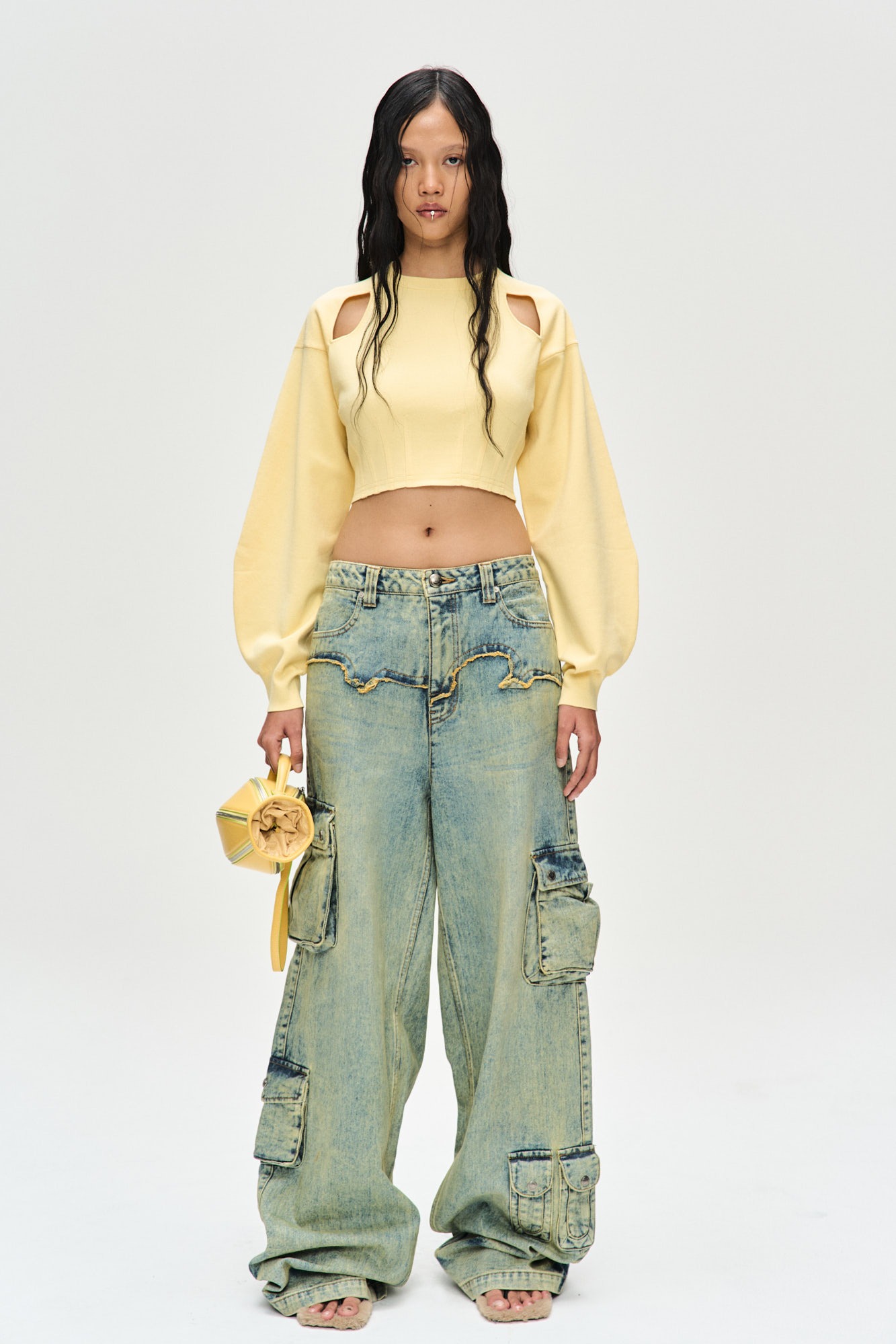 앤더슨벨 SIMIZ DENIM CARGO-JEANS apa721w(COATED YELLOW) - 위시버킷