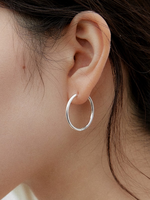 바이위켄드 Basic ring earring_25mm - 위시버킷