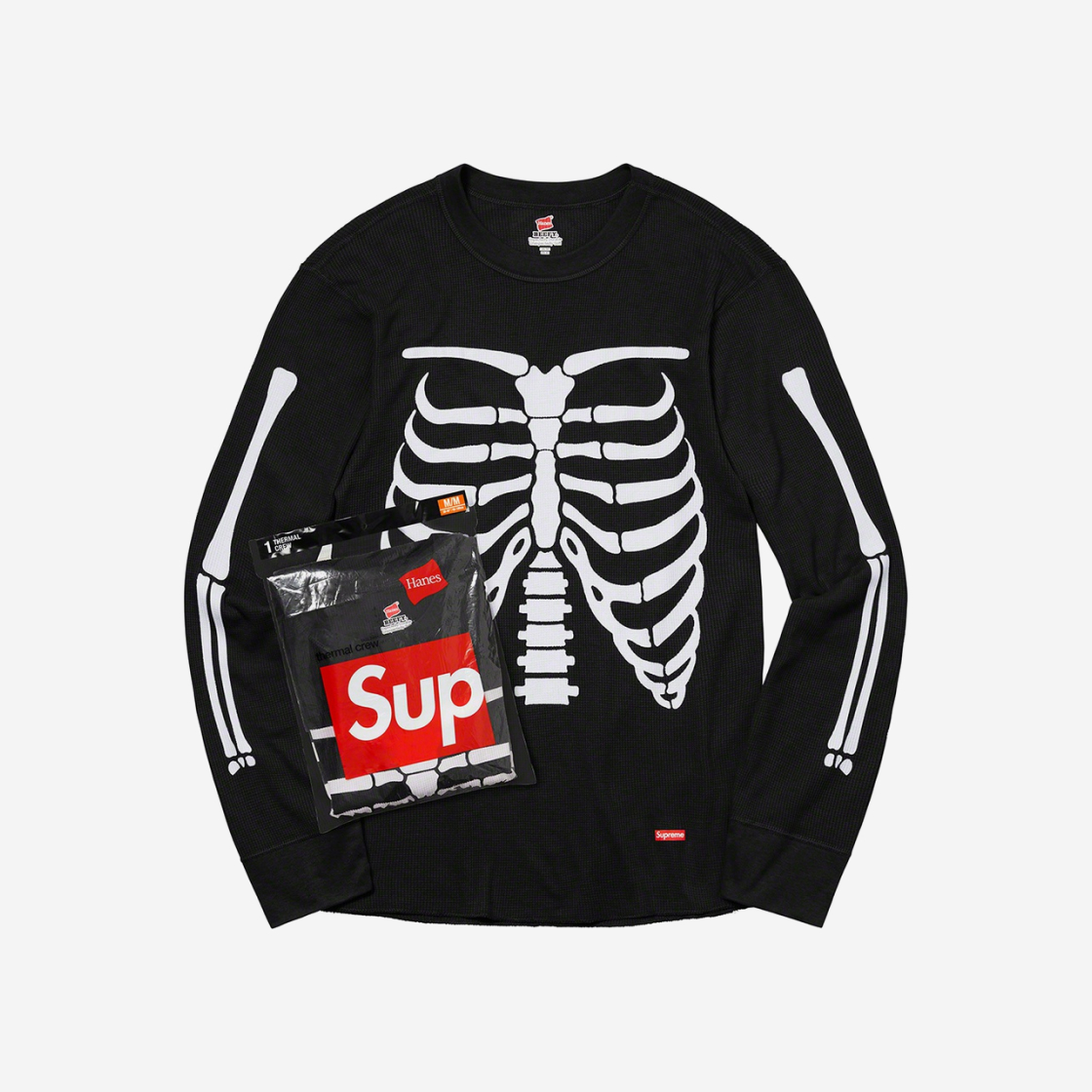 Supreme x Hanes Bones Thermal Crew Black main image 0